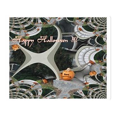 Creepy Pumpkin Fractal Double Sided Flano Blanket (large)  by gothicandhalloweenstore