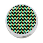 Modern Retro Chevron Patchwork Pattern 4-Port USB Hub (One Side) Front