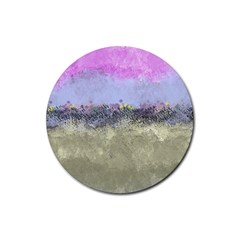 Abstract Garden In Pastel Colors Rubber Round Coaster (4 Pack) 