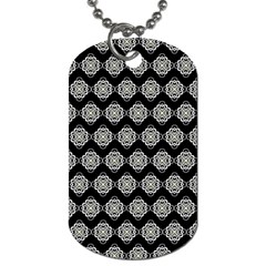 Abstract Knot Geometric Tile Pattern Dog Tag (one Side) by GardenOfOphir