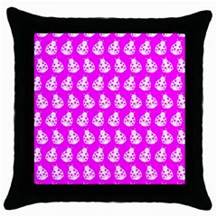 Ladybug Vector Geometric Tile Pattern Throw Pillow Cases (black) by GardenOfOphir