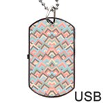 Trendy Chic Modern Chevron Pattern Dog Tag USB Flash (Two Sides)  Front