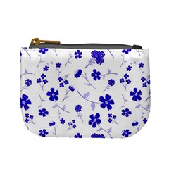 Sweet Shiny Flora Blue Mini Coin Purses