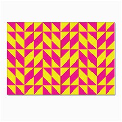 Pink And Yellow Shapes Pattern Postcard 4 x 6  (pkg Of 10) by LalyLauraFLM