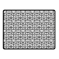 Gray And White Owl Pattern Double Sided Fleece Blanket (small)  by GardenOfOphir