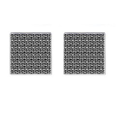 Black And White Owl Pattern Cufflinks (square) by GardenOfOphir