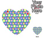 Colorful Whimsical Owl Pattern Playing Cards 54 (Heart)  Front - Diamond3