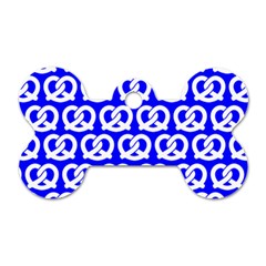 Blue Pretzel Illustrations Pattern Dog Tag Bone (one Side) by GardenOfOphir