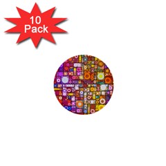 Circles City 1  Mini Buttons (10 Pack)  by KirstenStar