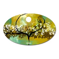 She Open s To The Moon Oval Magnet