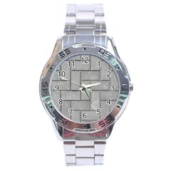 Alternating Grey Brick Stainless Steel Men s Watch