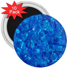 Turquoise Glass 3  Magnets (10 Pack) 