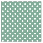 Mint Green Polka Dots Large Satin Scarf (Square) Front