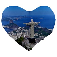 Christ On Corcovado Large 19  Premium Heart Shape Cushions