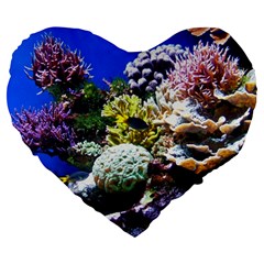 Coral Outcrop 1 Large 19  Premium Flano Heart Shape Cushions by trendistuff