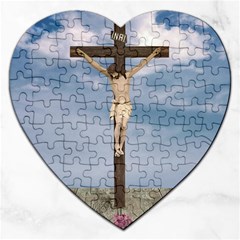 Jesus On The Cross Illustration Jigsaw Puzzle (heart)
