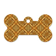 Luxury Check Ornate Pattern Dog Tag Bone (two Sides)