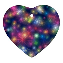 Starlight Shiny Glitter Stars Heart Ornament (2 Sides)