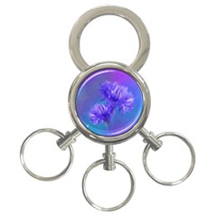 Flowers Cornflower Floral Chic Stylish Purple  3-ring Key Chains