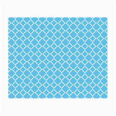 Bright Blue Quatrefoil Pattern Small Glasses Cloth (2 Sides)