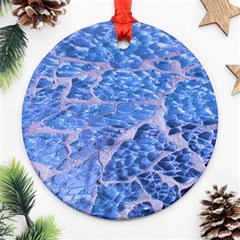 Festive Chic Light Blue Glitter Shiny Glamour Sparkles Ornament (round) 