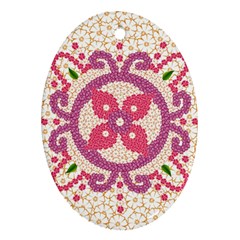 Hindu Flower Ornament Background Ornament (oval)  by TastefulDesigns
