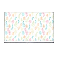 Whimsical Feather Pattern,fresh Colors, Business Card Holder by Zandiepants