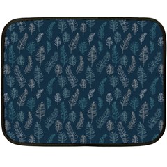 Whimsical Feather Pattern, Midnight Blue, Fleece Blanket (mini) by Zandiepants