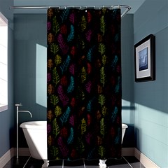 Whimsical Feather Pattern, Bright Pink Red Blue Green Yellow, Shower Curtain 36  X 72  (stall) by Zandiepants