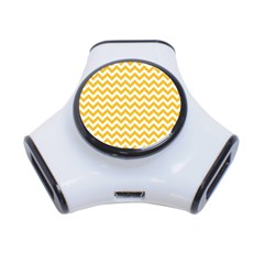 Sunny Yellow & White Zigzag Pattern 3-port Usb Hub by Zandiepants