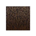 Brown Ombre Feather Pattern, Black,  Satin Bandana Scarf Front
