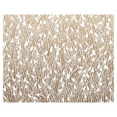Brown Ombre Feather Pattern, White, Double Sided Flano Blanket (medium) by Zandiepants