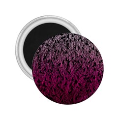 Pink Ombre Feather Pattern, Black, 2 25  Magnet by Zandiepants