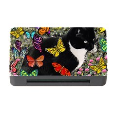 Freckles In Butterflies I, Black White Tux Cat Memory Card Reader With Cf by DianeClancy