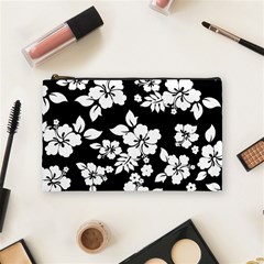 Black And White Hawaiian Cosmetic Bag (medium) 