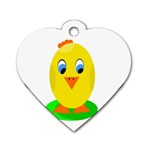 Cute chicken  Dog Tag Heart (One Side) Front