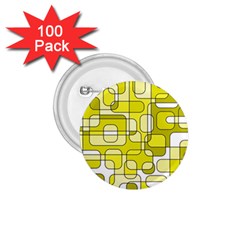 Yellow Decorative Abstraction 1 75  Buttons (100 Pack)  by Valentinaart