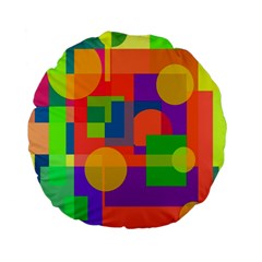 Colorful Geometrical Design Standard 15  Premium Flano Round Cushions by Valentinaart