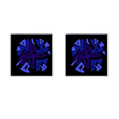 Deep Blue Abstraction Cufflinks (square) by Valentinaart
