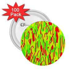 Green And Red Pattern 2 25  Buttons (100 Pack)  by Valentinaart