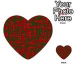 Green and red pattern Multi-purpose Cards (Heart)  Back 35