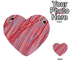 Pink And Red Decorative Pattern Playing Cards 54 (heart)  by Valentinaart