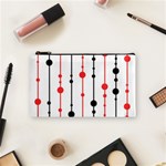 Red, black and white pattern Cosmetic Bag (Small)  Front
