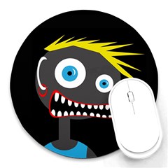 Crazy Man Round Mousepads by Valentinaart