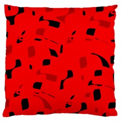 Red And Black Pattern Large Flano Cushion Case (two Sides) by Valentinaart