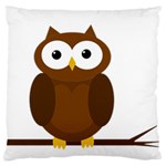 Cute transparent brown owl Large Cushion Case (Two Sides) Front
