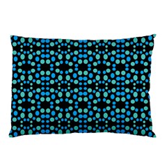 Dots Pattern Turquoise Blue Pillow Case (two Sides) by BrightVibesDesign