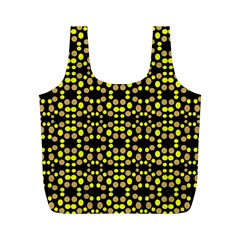Dots Pattern Yellow Full Print Recycle Bags (m)  by BrightVibesDesign