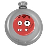 Halloween Frankenstein - Red Round Hip Flask (5 oz) Front