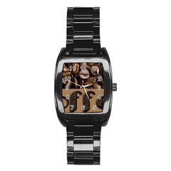Funny Coffee Beans Brown Typography Stainless Steel Barrel Watch by yoursparklingshop